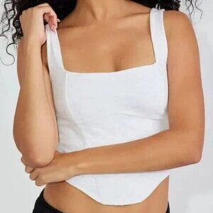 Square Neck Corset Top Spring Gray Mix